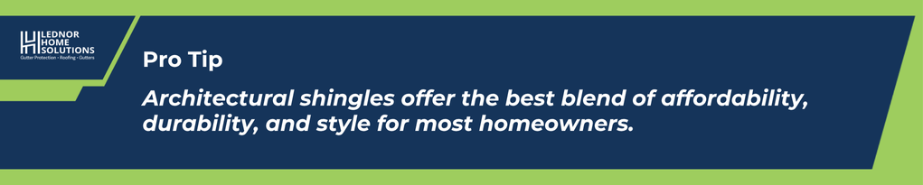 Pro Tip: Architectural Shingles for Affordability and Durability