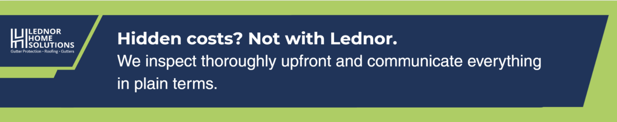 No hidden costs with Lednor inspections.
